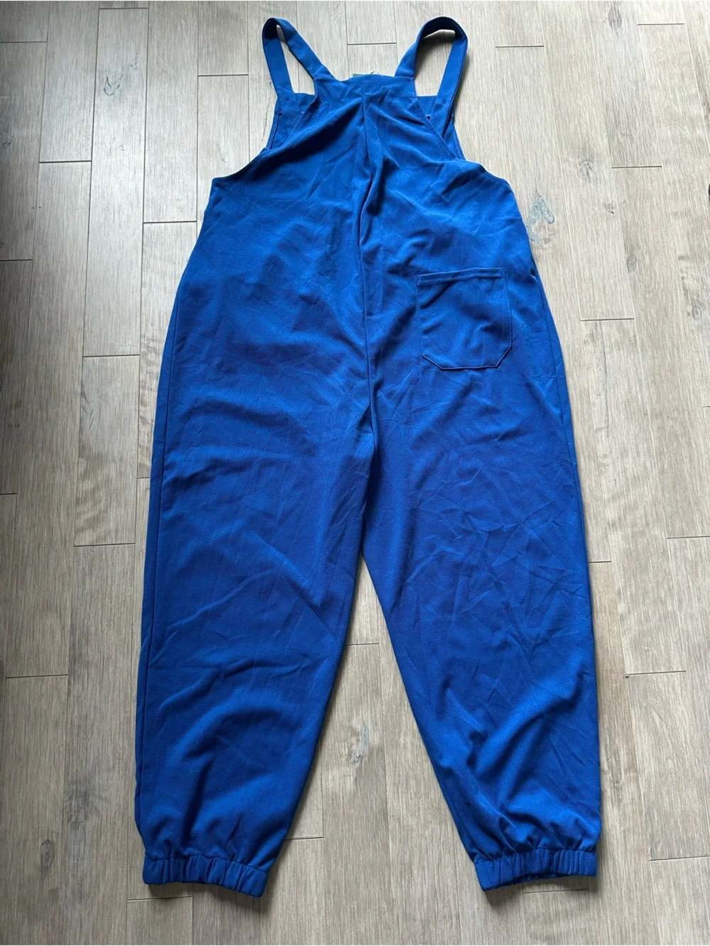 NWT HALARA Waffle Royal Blue Relaxed Pockets Jumpsuit Overall Size Large - Picture 5 of 7